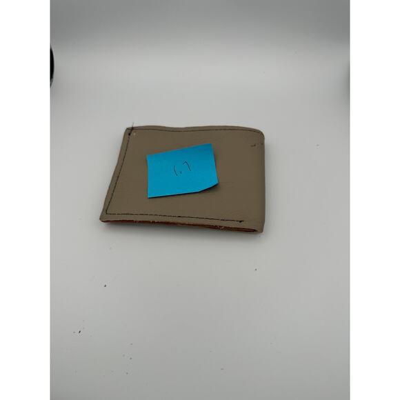 Minimalist Handmade Oaxaca Leather Wallet Beige Slim Bifold Card Holder for Men - Picture 8 of 8